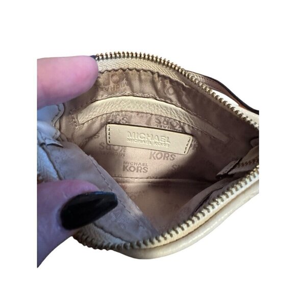 Michael Kors Signature Canvas & Leather Trim Tan Wristlet - Picture 4 of 7